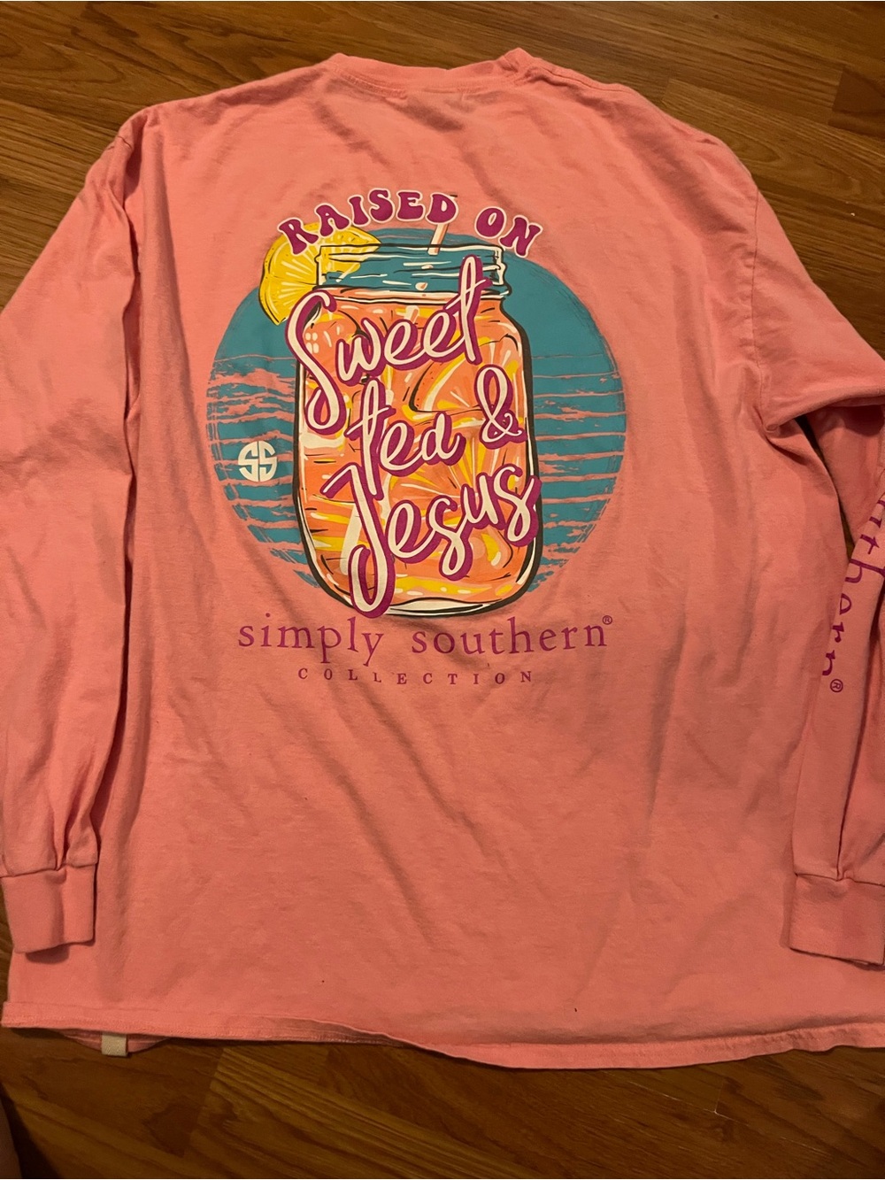 Simply Southern Long Sleeve with Mason Jar 'Sweet Tea & Jesus' Graphic